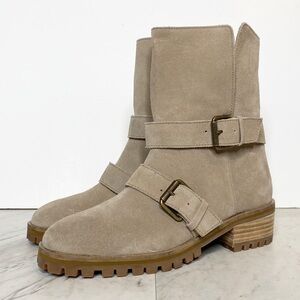 Splendid Karlyn Buckle Beige Suede Boot 7